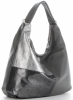 Kožené kabelka shopper bag Genuine Leather šedá 5521